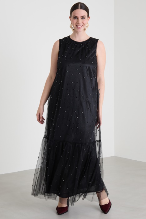 Vestido de tul con cuentas Intrend