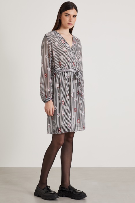 Vestido de crepé estampado