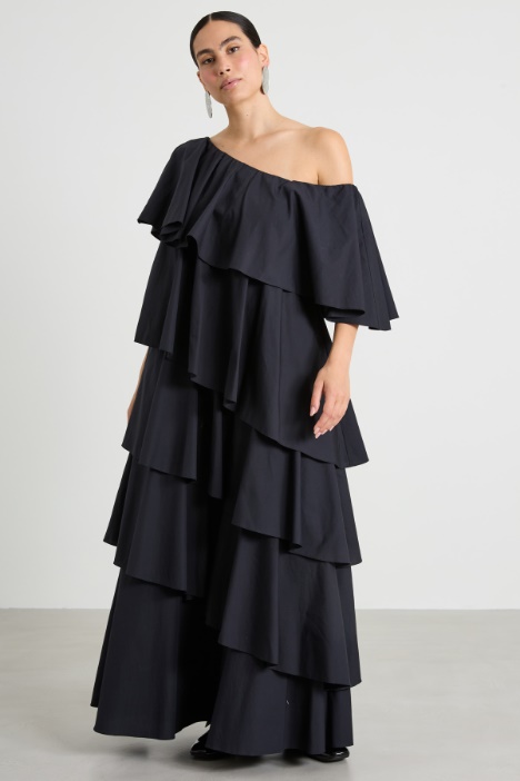 Abito in popeline a balze