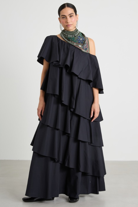 Flounce poplin dress Intrend