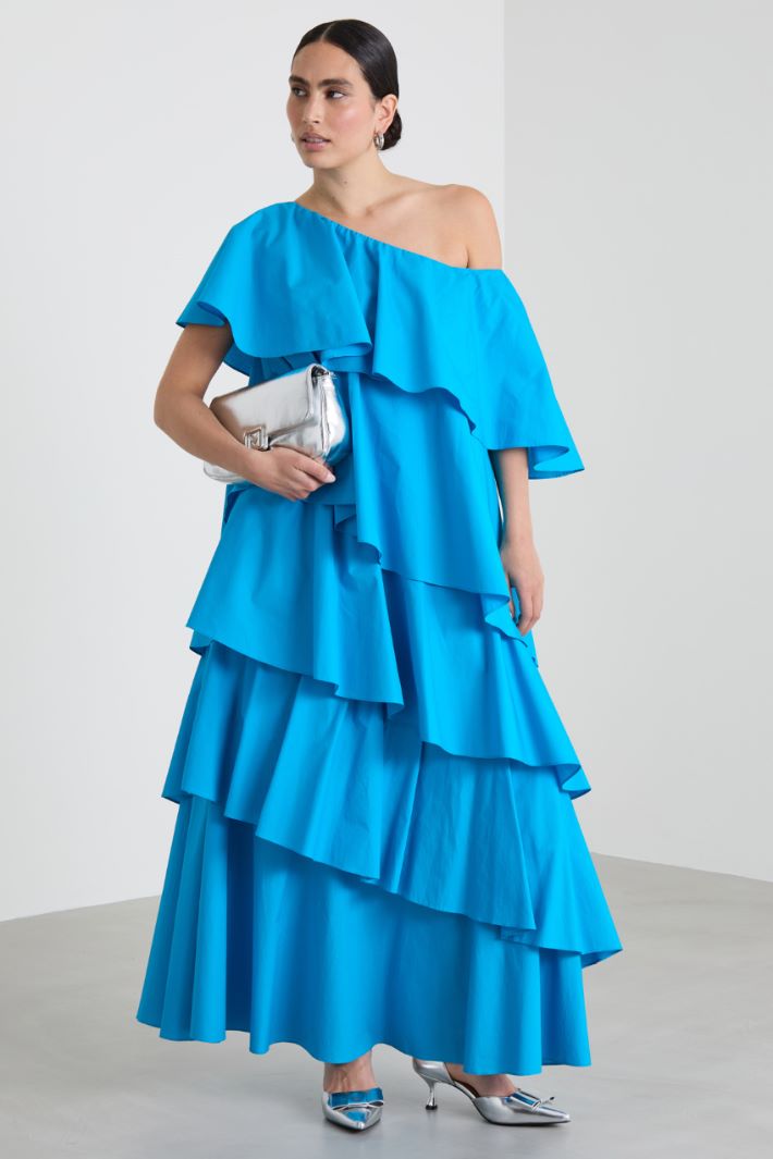 Flounce poplin dress Intrend