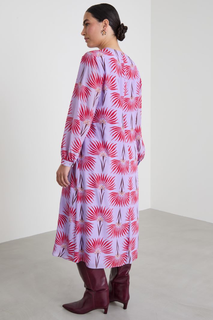Silk crepe midi dress Intrend - 3