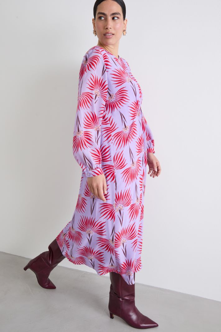 Silk crepe midi dress Intrend - 2
