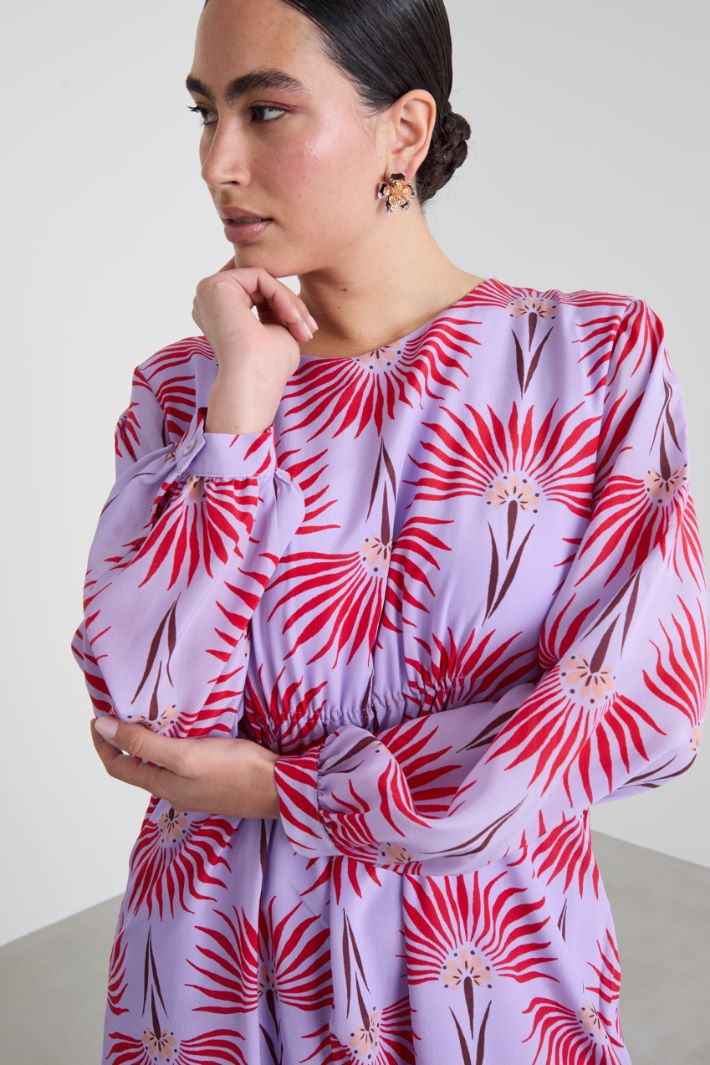 Silk crepe midi dress Intrend - 4