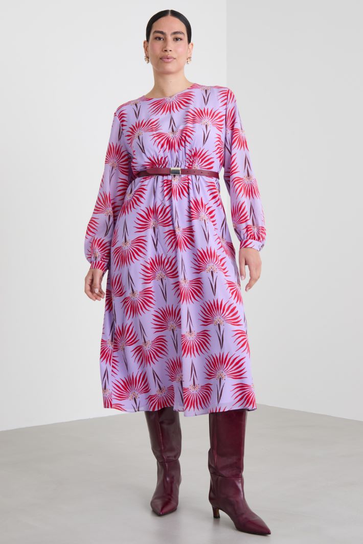 Silk crepe midi dress Intrend