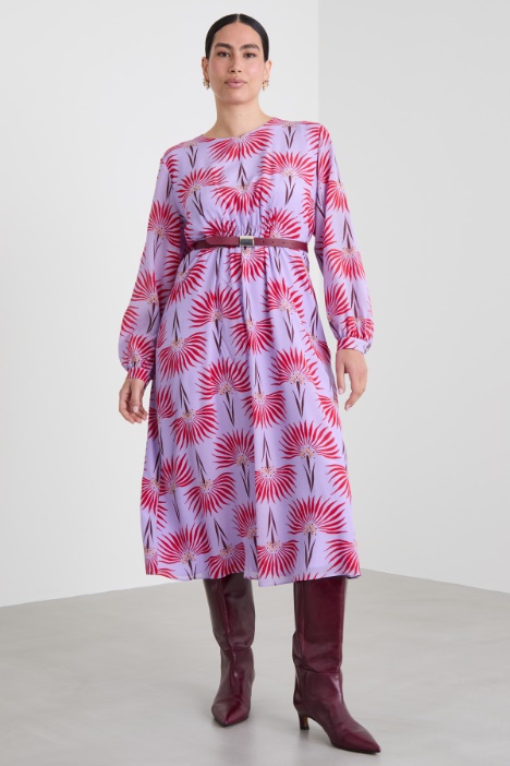 Silk crepe midi dress Intrend