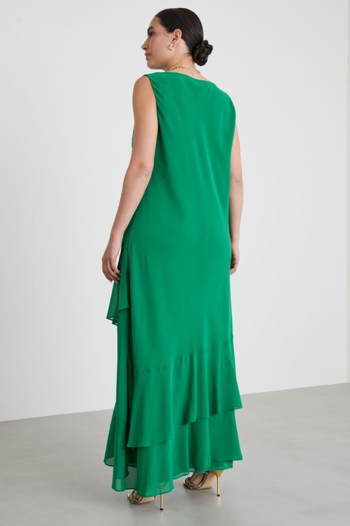 Long flounced georgette dress Intrend - 3