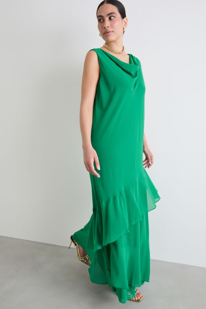 Long flounced georgette dress Intrend - 2