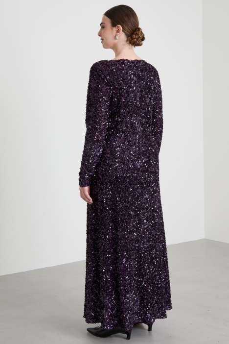 Abito svasato con paillettes