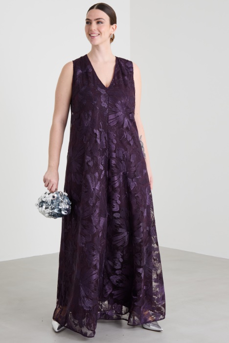 Long embroidered tulle dress Intrend