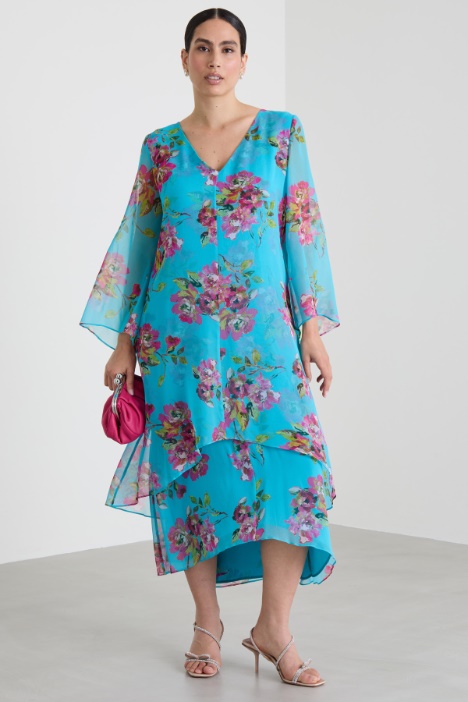 Abito in georgette con balze Intrend