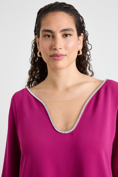 Abito in cady con pietre