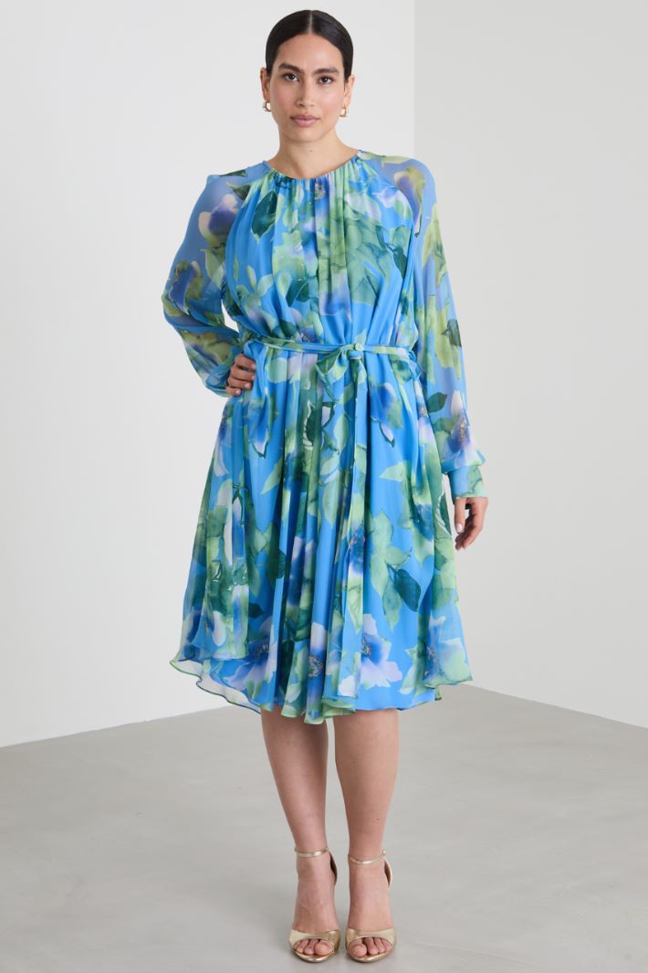 Georgette dress with sash Intrend - 4
