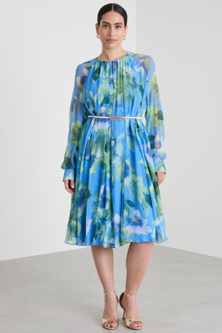 Georgette dress with sash Intrend