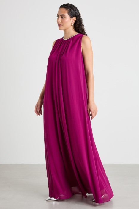 Abito lungo in crépe