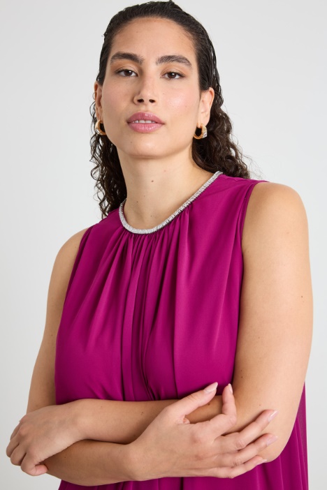 Abito lungo in crépe