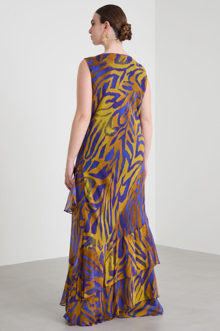 Long printed georgette dress Intrend - 3