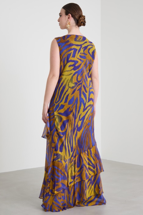 Abito lungo in georgette stampata