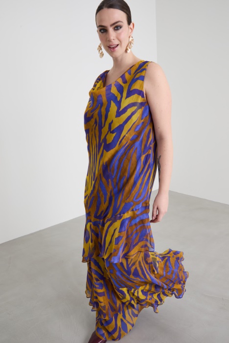 Abito lungo in georgette stampata