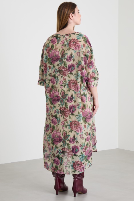 Abito in voile di cotone e seta