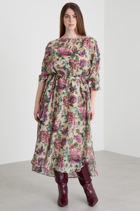 Abito in voile di cotone e seta