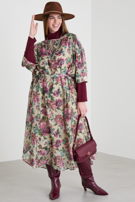 Vestido de gasa de algodón y seda Intrend