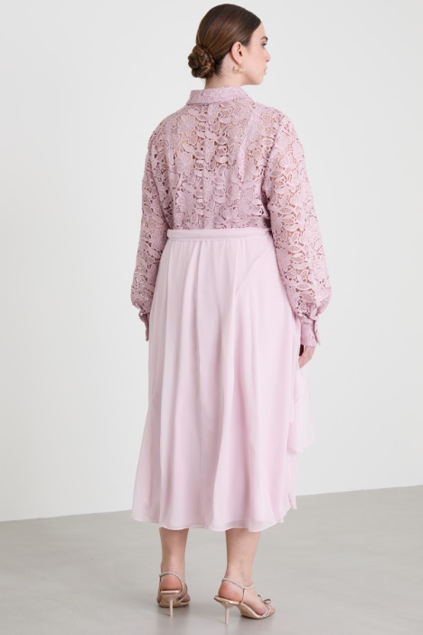 Abito in pizzo e seta