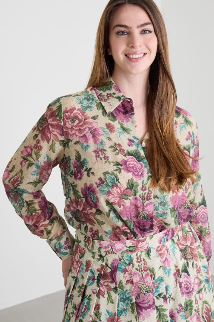 Cotton and silk voile tunic Intrend