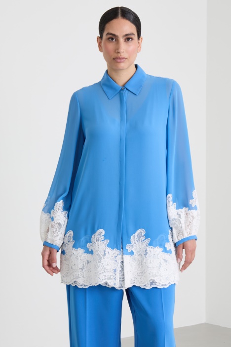 Georgette and lace shirt  Intrend
