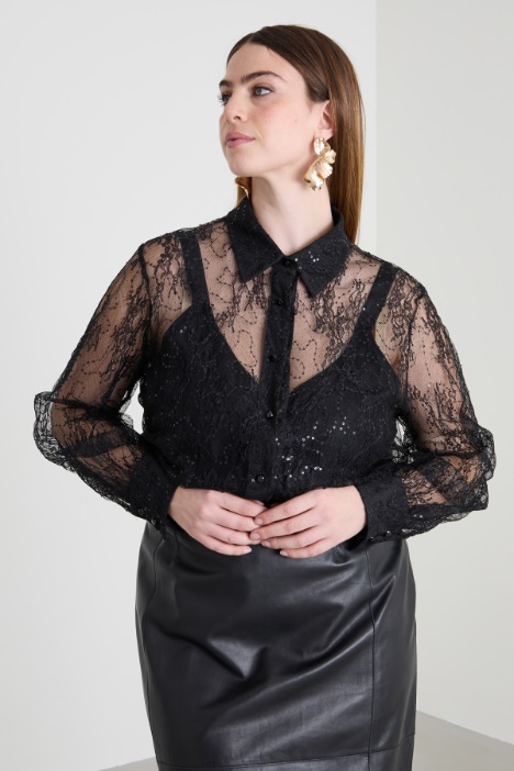 Sequinned lace shirt Intrend