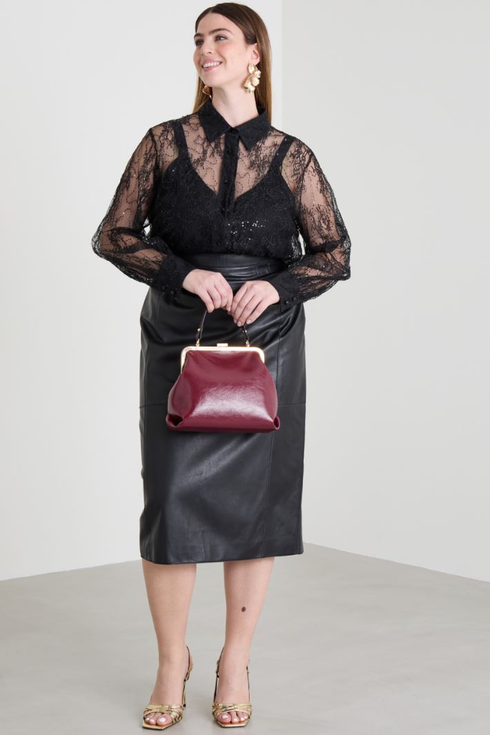 Sequinned lace shirt Intrend - 3