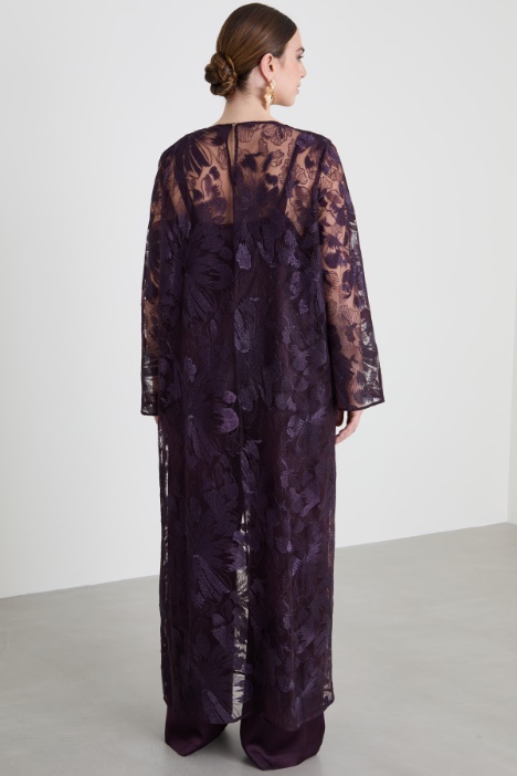 Casacca lunga in tulle con ricami