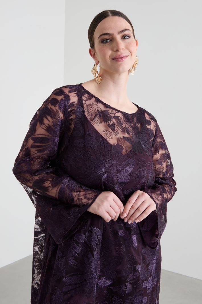 Casacca lunga in tulle con ricami Intrend - 3