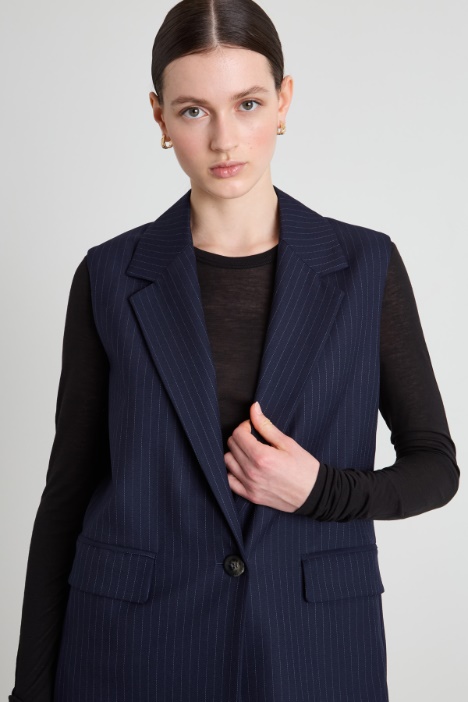 Gilet lungo monopetto