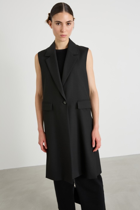 Single-breasted long gilet Intrend