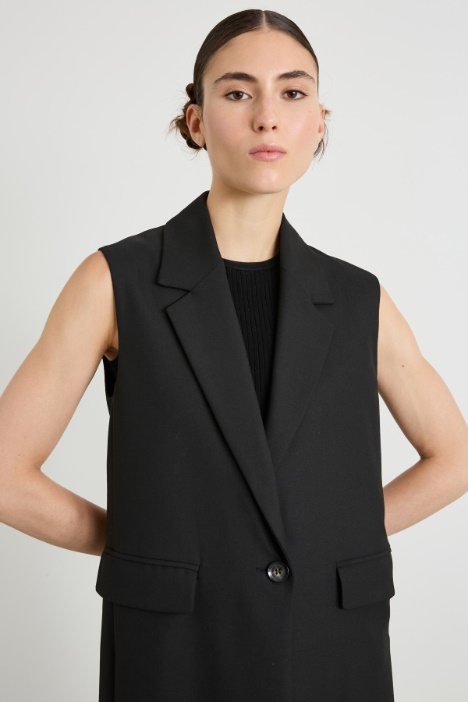 Gilet lungo monopetto