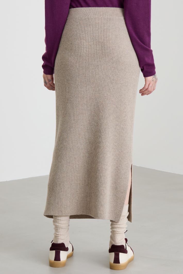 Gonna longuette in maglia