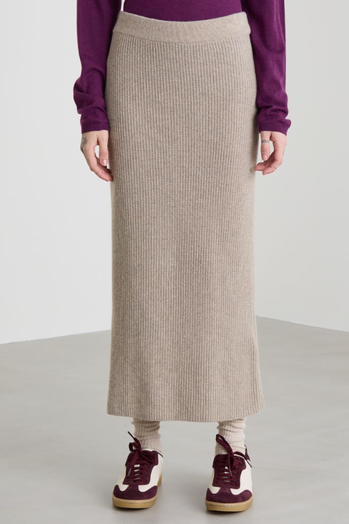 Gonna longuette in maglia