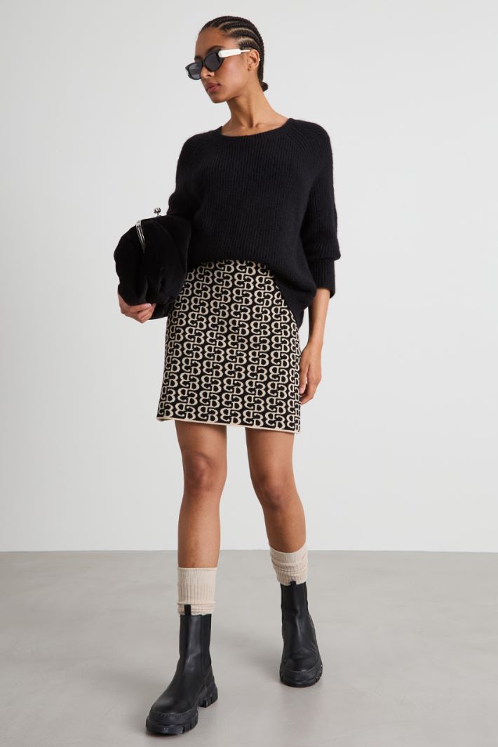 Minigonna jacquard