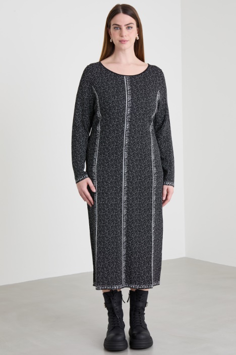 Abito in viscosa jacquard