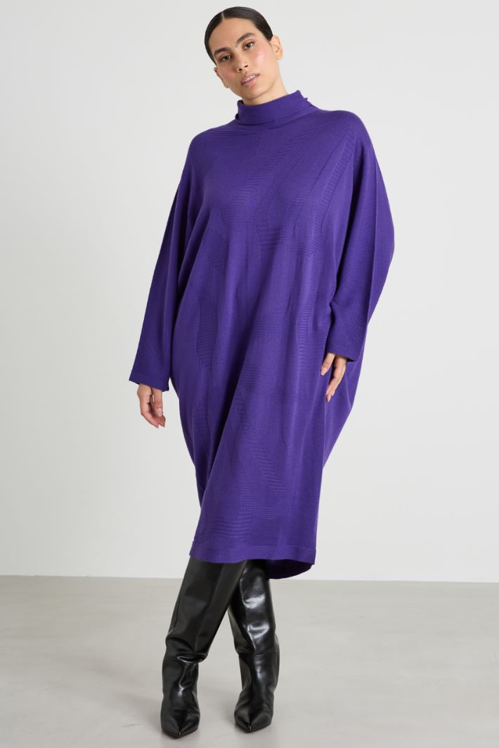 Knitted A-line Dress Intrend - 2