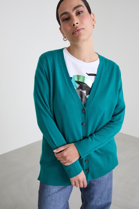 Cardigan in lana con taschini