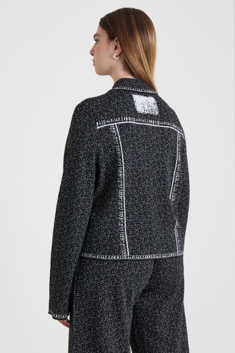 Cardigan in viscosa jacquard