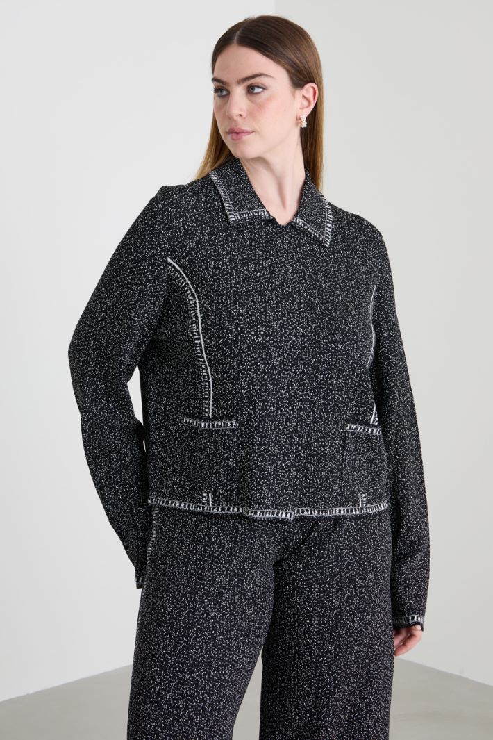 Cardigan in viscosa jacquard