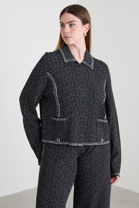 Jacquard viscose cardigan Intrend
