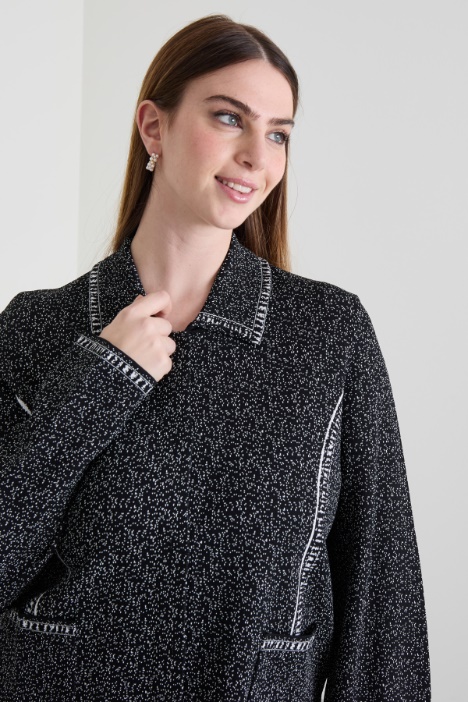 Cardigan in viscosa jacquard