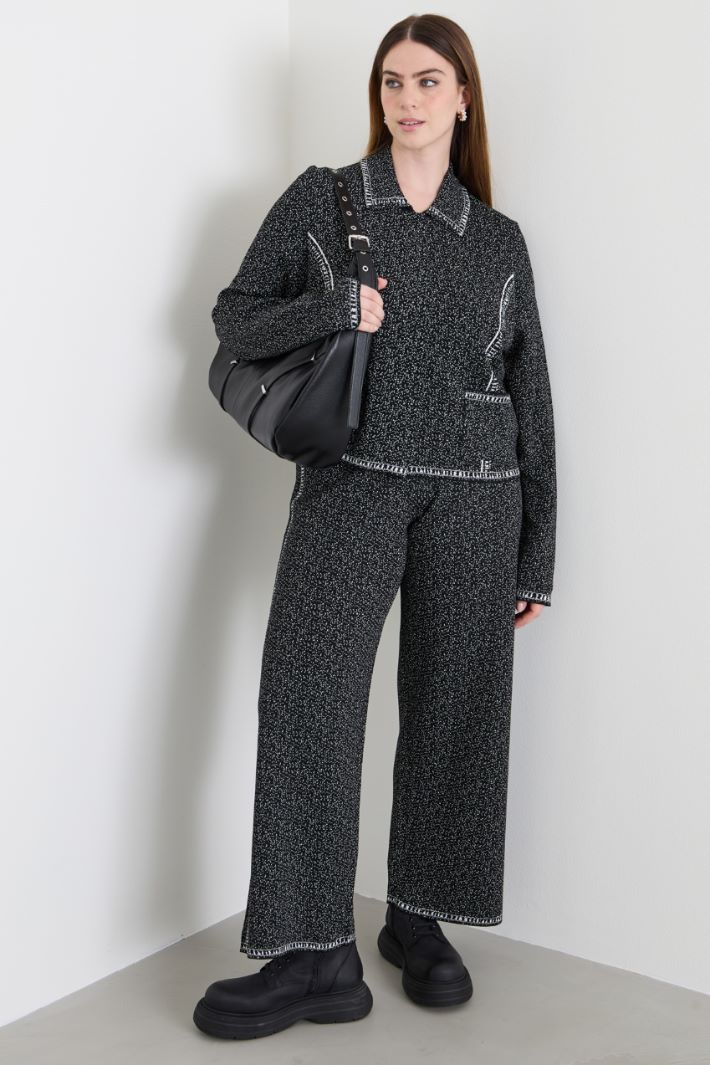 Cardigan in viscosa jacquard