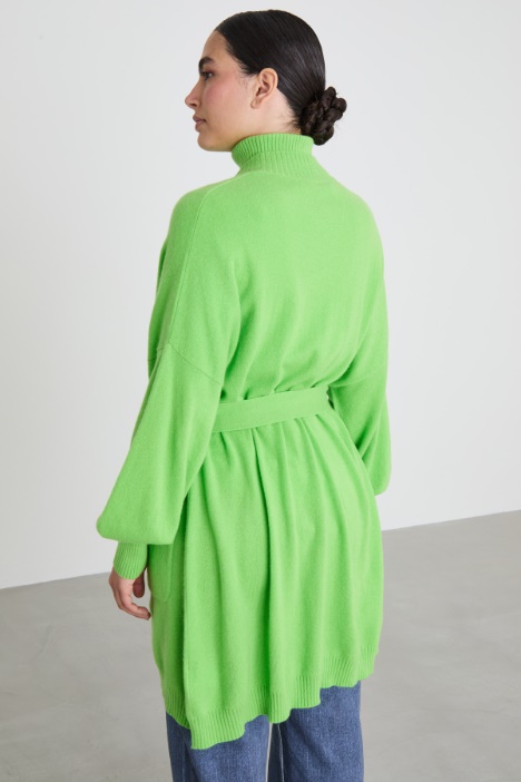 Cardigan in cashmere con cintura