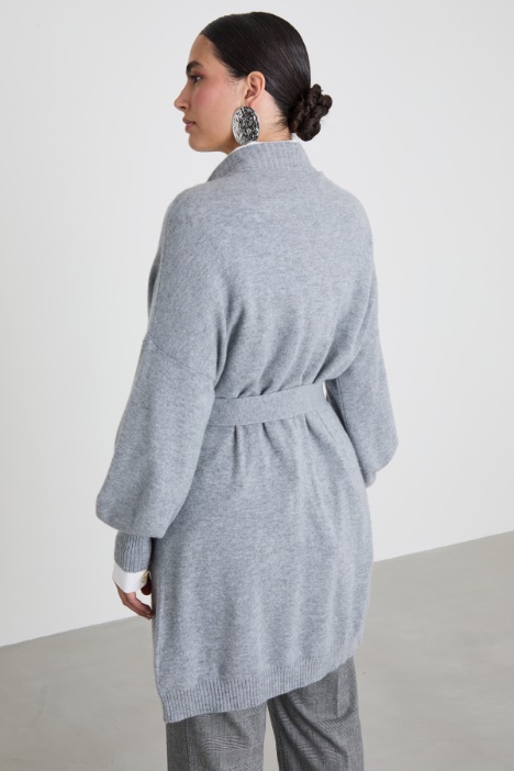 Cardigan in cashmere con cintura