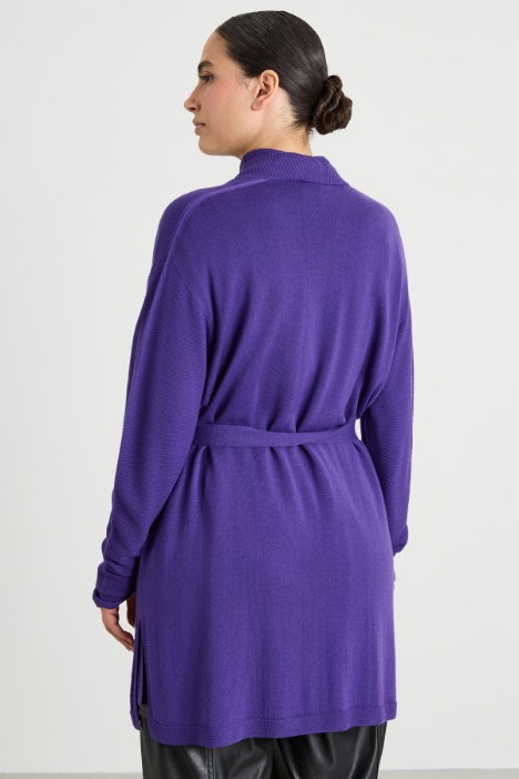 Cardigan lungo con cintura